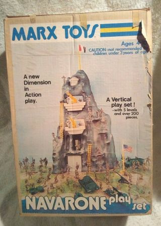 Battle Of Navarone Giant Playset Marx 3412battle Ground Box 1974