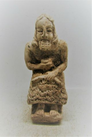 Circa 3000 - 2000bce Ancient Near Eastern Seated Terracotta Worshipper Very Rare.