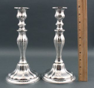 Pair Antique Late - 19thc Sterling Silver,  Weighted Candlesticks.