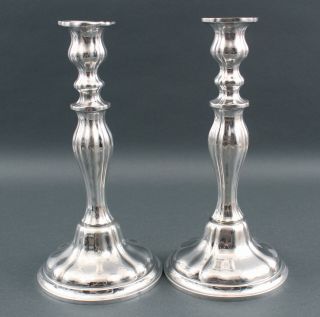 Pair Antique late - 19thC Sterling Silver,  Weighted Candlesticks. 2