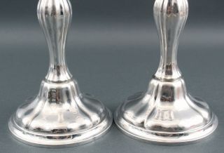 Pair Antique late - 19thC Sterling Silver,  Weighted Candlesticks. 4