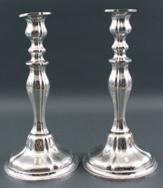 Pair Antique late - 19thC Sterling Silver,  Weighted Candlesticks. 5