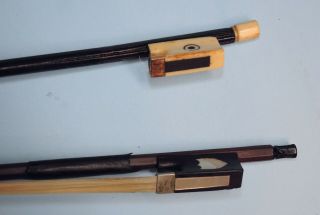 Very Rare Antique VIOLIN BOWS - Pair - Ivory,  Mother of Pearl 8