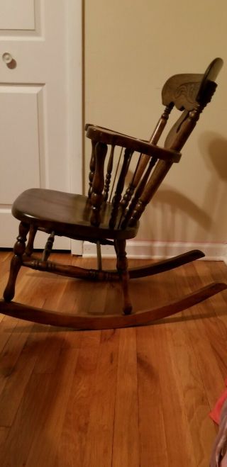 antique solid wood rocking chair 5
