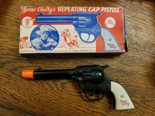 Vintage Kenton Gene Autry Toy Cap Gun With Box