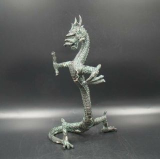 9.  8 " Collectible Handmade Carving Statue Dragon Copper Bronze Deco Art