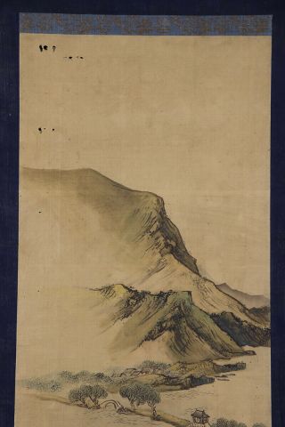 JAPANESE HANGING SCROLL ART Painting Sansui Landscape Asian antique E7123 3