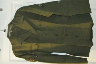 Post Wwii Us Army Corporal 1947 Herringbone Shirt Jacket W/ Service No.  F 2040