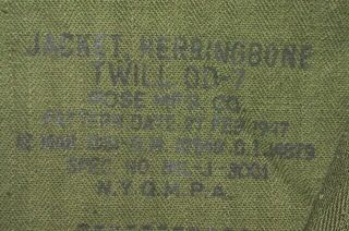 Post WWII US Army Corporal 1947 Herringbone Shirt Jacket w/ Service No.  F 2040 5