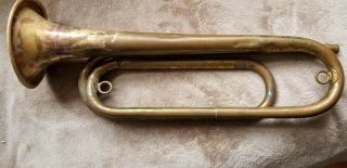 Antique U.  S.  Regulation Brass Copper? Bugle Model 1893 World War 1