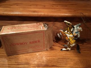 Vintage 1950’s Tin Cowboy Rider - Lasso Marx - Windup - Mib - Boxed -