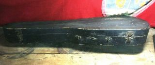 Antique Wooden Violin Case Coffin Style Fiddle