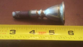 19th C Alto / Saxhorn Silver Plated Brass Mouthpiece -. 3