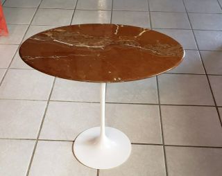 Mid Century Authentic Signed Knoll International Tulip Base Marble Top Table