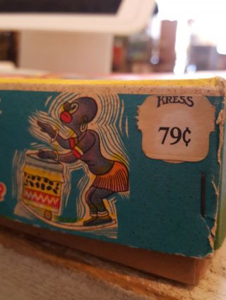 Vintage Tin Wind Up Toy Calypso Joe Drummer w/box (made by Trade - Toys Japan) 4
