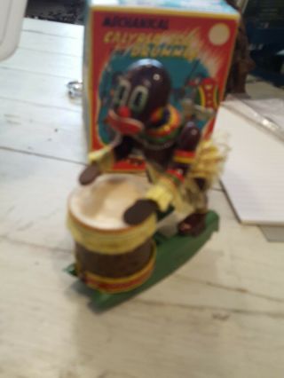 Vintage Tin Wind Up Toy Calypso Joe Drummer w/box (made by Trade - Toys Japan) 5