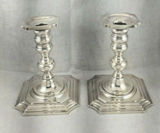 Great 6 " Tall Square Sterling Weighted Candlesticks