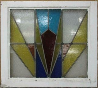 Mid Sized Old English Leaded Stained Glass Window Awesome Geometric 23.  5 " X 21 "