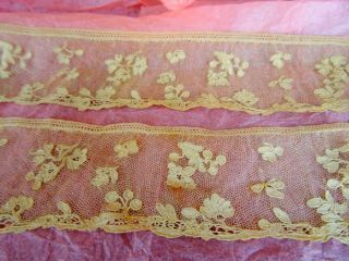 A Length Handmade 18th Century Alencon Lace On Tulle 1780 