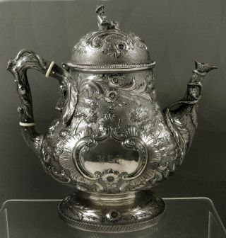 George B.  Sharp Sterling Coffee Pot c1860 Chinese - 43 Ounces 4