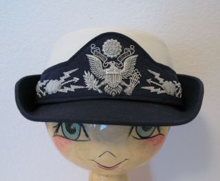 Vintage Wwii Usaf Eagle Badge Cap Uniform Womans Dress Service Hat