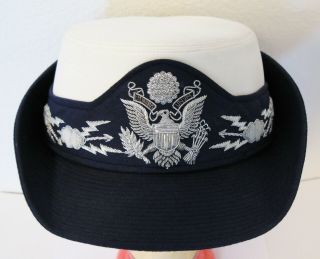 Vintage WWII USAF Eagle Badge Cap Uniform Womans Dress Service Hat 2