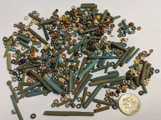 More Than Five Hundred 2500 Year Old Ancient Egyptian Faience Mummy Beads (k5480