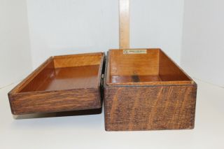 Yawman & Erbe Oak One Drawer Library Index Card File Box Cabinet