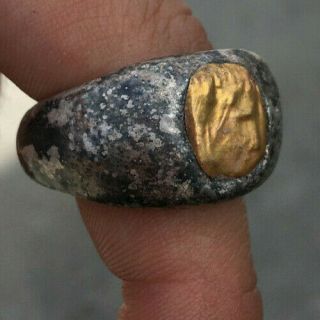 Ancient Roman Emperor Silver - Gold Ring R0041