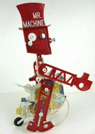 Mr Machine Wind Up Walking Toy Robot Instruction Metal Key/Bell/Wrench Box 4