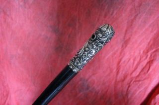 Outstanding Victorian Solid 800 Silver & Gold Handled Cane Extra Extra Sturdy