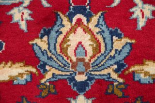 VINTAGE Najafabad Floral Oriental Area Rug Hand - Knotted Wool RED Carpet 10x13 9