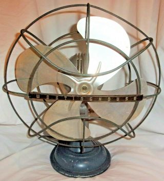 Vintage Art Deco Westinghouse Electric Fan Style No.  1381425 Blue Color And