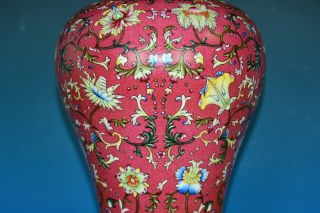 FINE ANTIQUE CHINESE FAMILLE ROSE PORCELAIN MEIPING VASE MARKED QIANLONG E7979 4