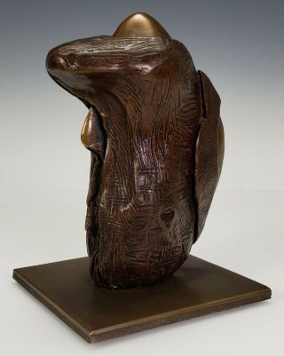 Eli Ilan (canada,  Israel B.  1928 - 1982) Modernist Abstract Bronze Sculpture