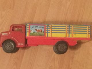 Vintage 1950’s Marx Toys Lazy Day Farms Registered Stock Tin Litho Truck