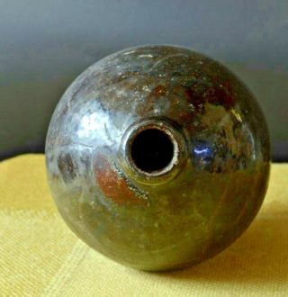 Vintage Stoneware Mid Century Black Ball Ceramic Vase 2