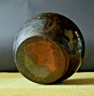 Vintage Stoneware Mid Century Black Ball Ceramic Vase 3