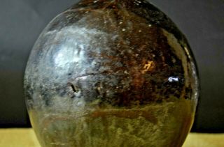 Vintage Stoneware Mid Century Black Ball Ceramic Vase 5