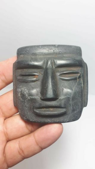 Pre - Columbian Chontal Stone Mask From Mexico.  400 Bc.