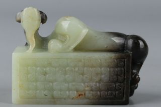 Chinese Exquisite Hand - Carved Brave Troops Carving Hetian Jade Seal