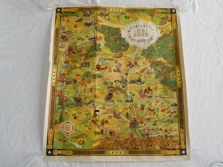 Vintage Us Zone Army Germany Bavaria Hesse Wwii Illustrated Map Poster Print