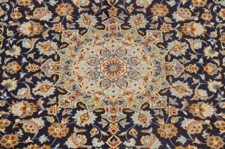 Traditional Vintage Floral Oriental Wool Area Rug Hand - Knotted Navy Carpet 9x12 4