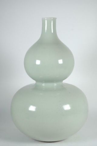 Antique Chinese Celadon Double Gourd Porcelain Vase,  Mark