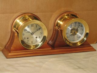 Chelsea Vintage Ships Bell Clock/barometer Set 4 1/2 Inch 1979 Restored