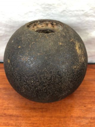 Vintage Authentic Civil War Time Fuse Fragmentation Cannon Ball Relic