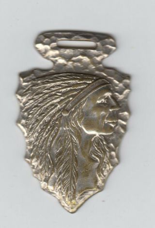 Antique Watch Fob With Native American Chief
