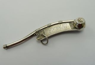 Victorian 1859 Solid Silver Naval Bosuns Whistle By Hilliard & Thomason