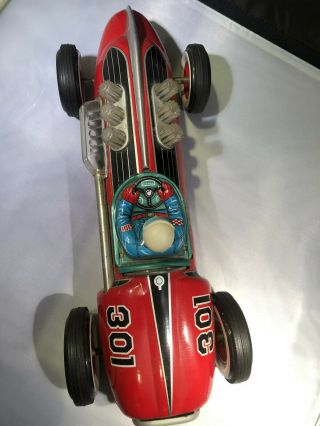 Vintage 1960s Tin Battery Operated Champion Racer 301 8