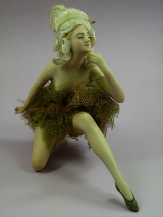 Antique Lovely German Bathing Beauty Ballerina Lady By Wm.  Goebel Half Doll Rel